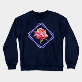 Digital Watercolor Rose Design Crewneck Sweatshirt